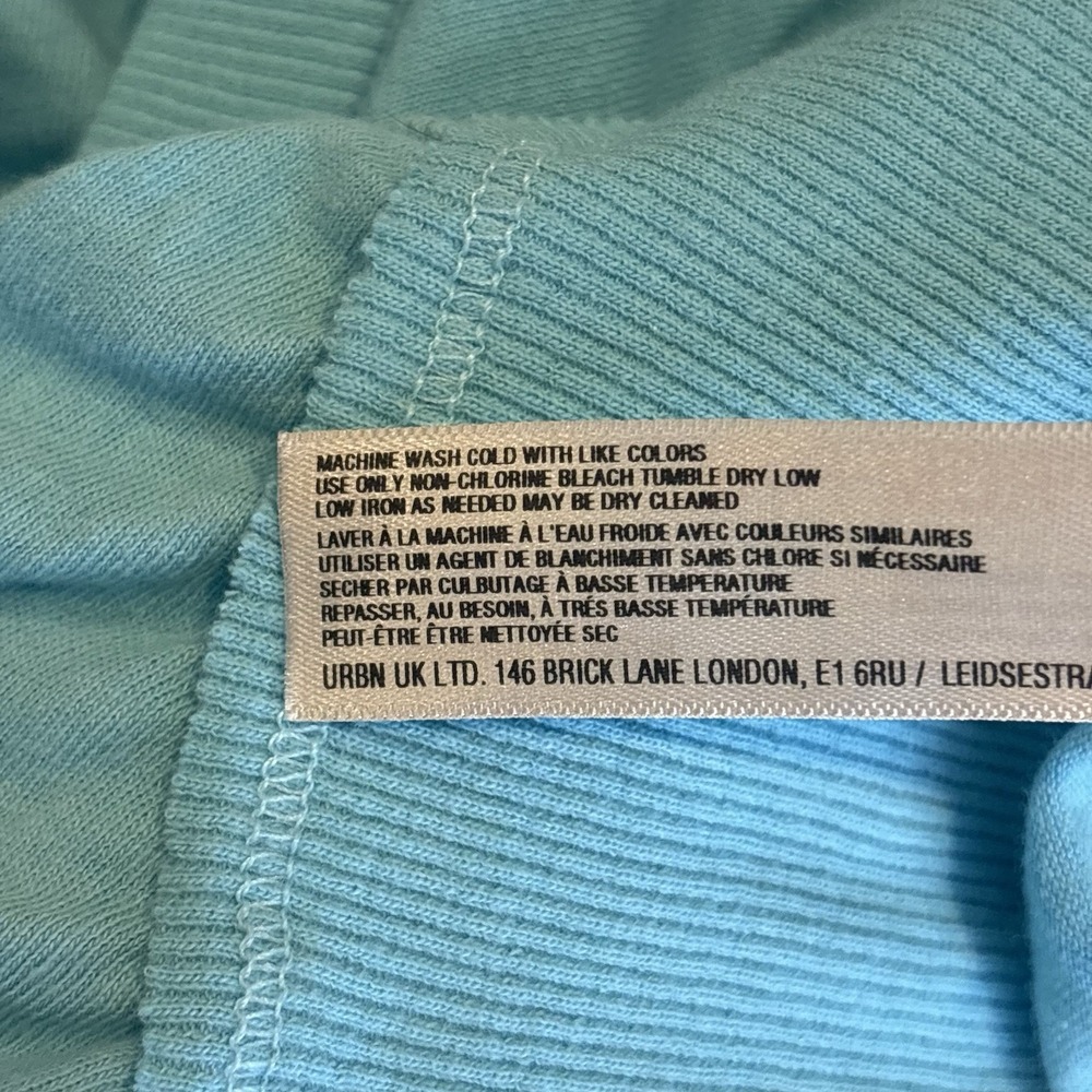 Free People Womens Summer Slumber Wide Leg Pants Large Aqua Blue Slouchy Comfort - Picture 7 of 9
